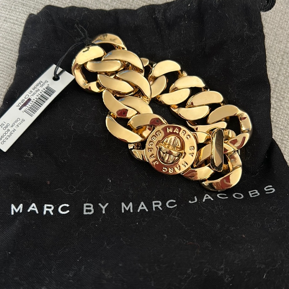 Brand new with tags on gold chain Marc jacobs bracelet
